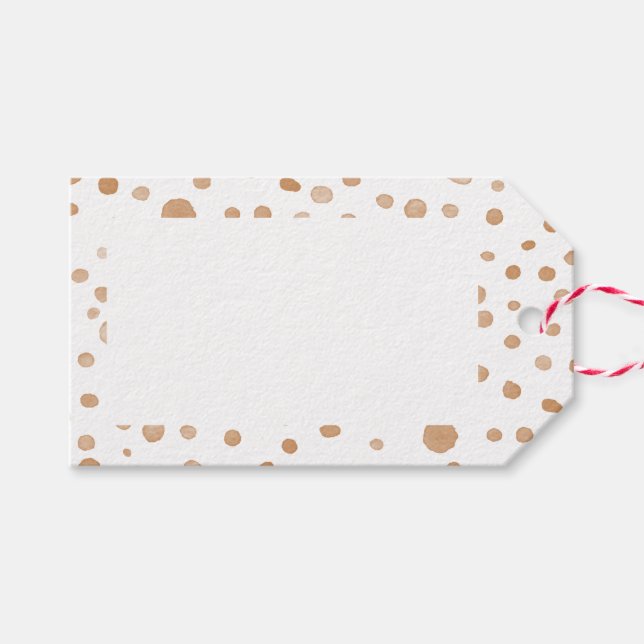 Étiquettes-cadeau Balise cadeau Dots d'aquarelle Confetti de rouille (Devant (Horizontal))