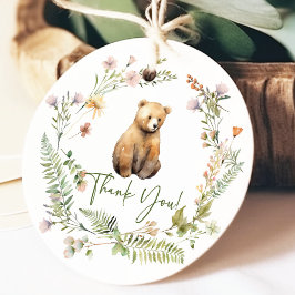 Étiquettes Cadeau Balise Cadeau du Baby shower de l'ours de la natur