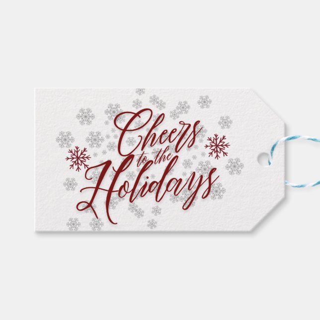 Étiquettes-cadeau Balise Cadeau Élégant pour les fêtes (Devant (Horizontal))