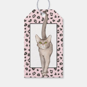 Étiquettes-cadeau Balise cadeau Empreinte de léopard de chat cool