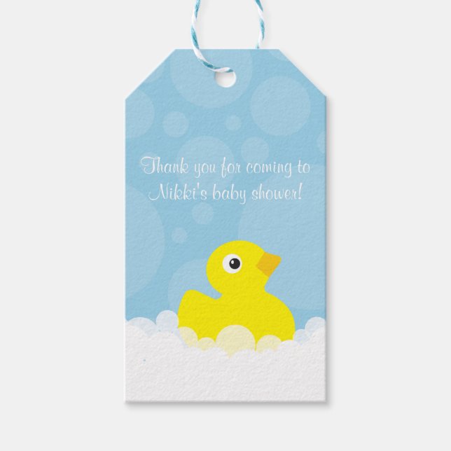 Étiquettes-cadeau Balise cadeau en caoutchouc Ducky - Bleu (Devant)