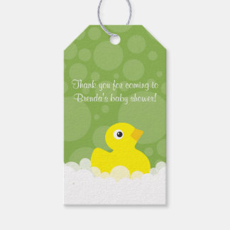 Étiquettes-cadeau Balise cadeau en caoutchouc Ducky - Vert