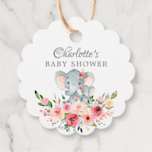 Étiquettes Cadeau Balise Cadeau Favour pour maman & bébé Eléphant Do