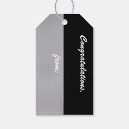 Étiquettes-cadeau Balise cadeau Félicitations Black and Silver