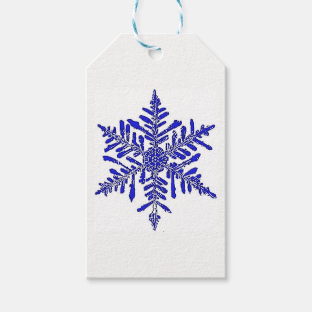 Étiquettes-cadeau Balise cadeau Flèche de neige bleue (Devant)