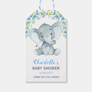Étiquettes-cadeau Balise Cadeau Fleur Faveur Baby shower Eléphant