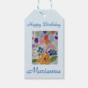 Étiquettes-cadeau Balise cadeau Fleurs et Ballons