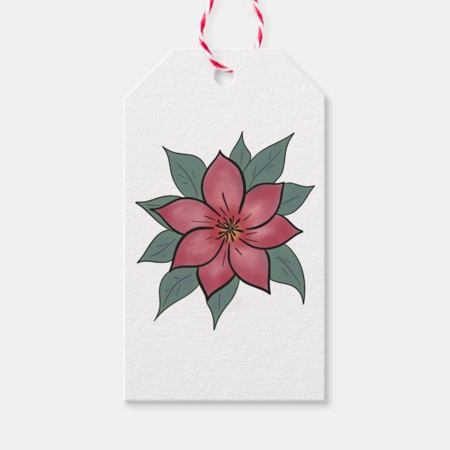 Étiquettes-cadeau Balise cadeau floral élégant et joyeux (Devant)