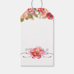 Étiquettes-cadeau Balise Cadeau Floral Orange, Texte Personnalisable