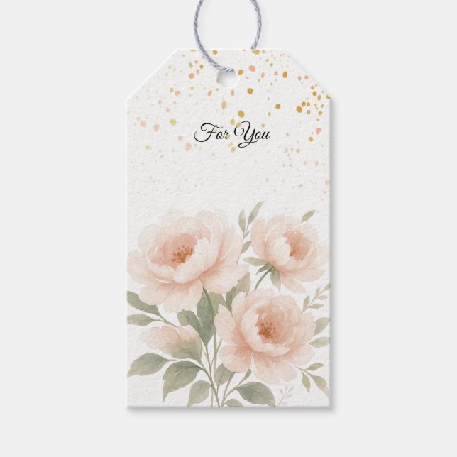 Étiquettes-cadeau Balise Cadeau Floral Peony (Devant)