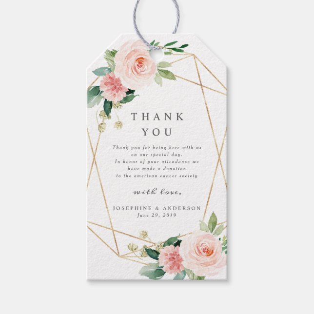 Étiquettes-cadeau Balise cadeau Géométrique Blush (Devant)