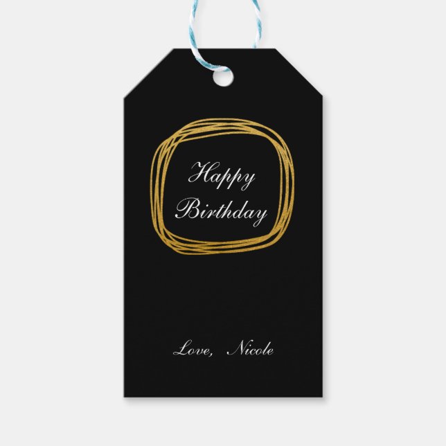 Étiquettes-cadeau Balise cadeau Gold Foil Circle Modern Chic (Devant)