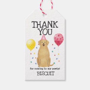 Étiquettes-cadeau Balise Cadeau Golden Retriever Anniversaire Merci