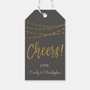 Étiquettes-cadeau Balise cadeau Gray and Gold Foil