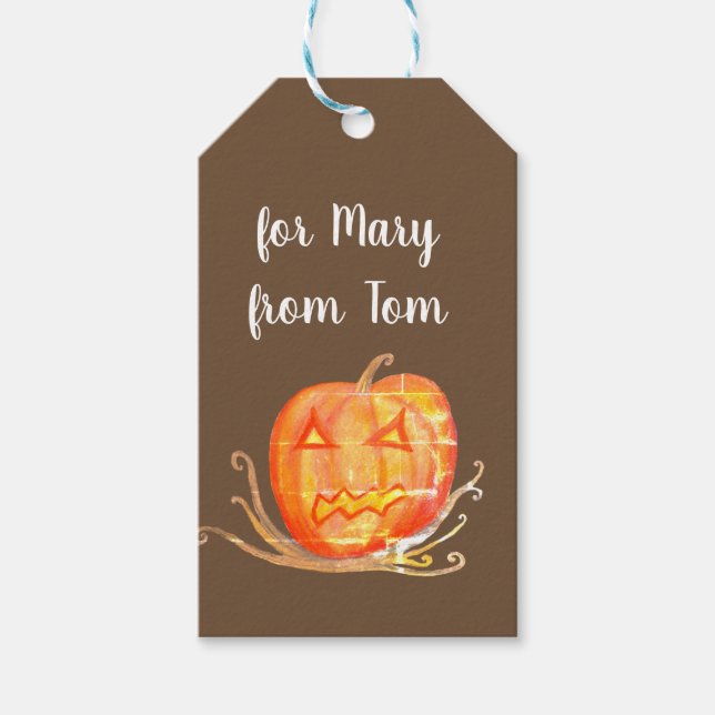 Étiquettes-cadeau Balise cadeau Halloween (Devant)