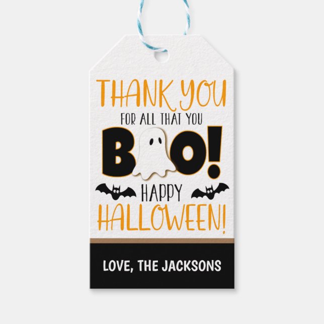 Étiquettes-cadeau Balise cadeau Halloween (Devant)