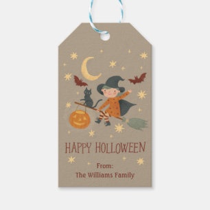 Étiquettes-cadeau Balise cadeau Halloween jolie sorcière