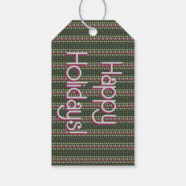 Étiquettes-cadeau Balise cadeau Happy Holidays avec design