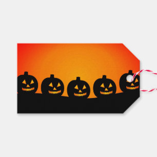 Étiquettes-cadeau Balise cadeau Jack o' Lanterns in a Row