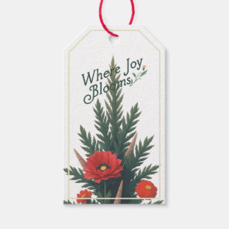 Étiquettes-cadeau Balise cadeau Joy Blooms | fêtes. Noël