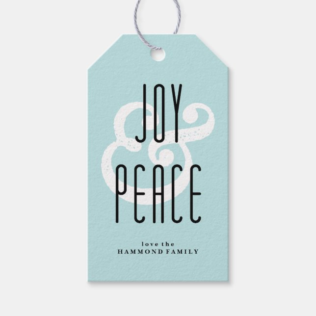 Étiquettes-cadeau Balise cadeau Joy & Peace (Devant)