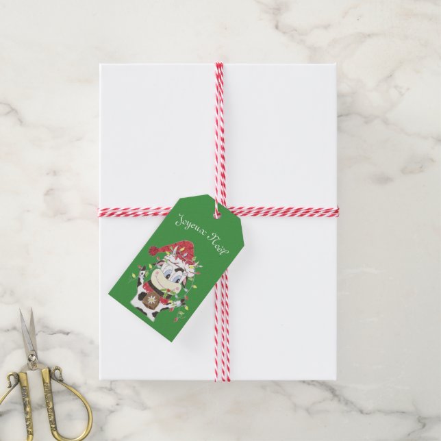 Étiquettes-cadeau Balise cadeau Joyeux Noël Snowbell (Avec de la ficelle)