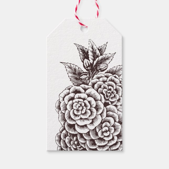 Étiquettes-cadeau Balise cadeau Kraft Botanique (Devant)