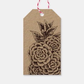 Étiquettes-cadeau Balise cadeau Kraft Botanique