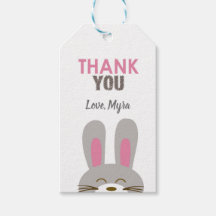 Balise cadeau lapin rose