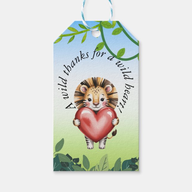 Étiquettes-cadeau Balise cadeau Lion personnalisée - Devis modifiabl (Devant)