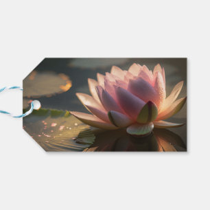 Étiquettes-cadeau Balise cadeau Lotus rose dans le matin léger