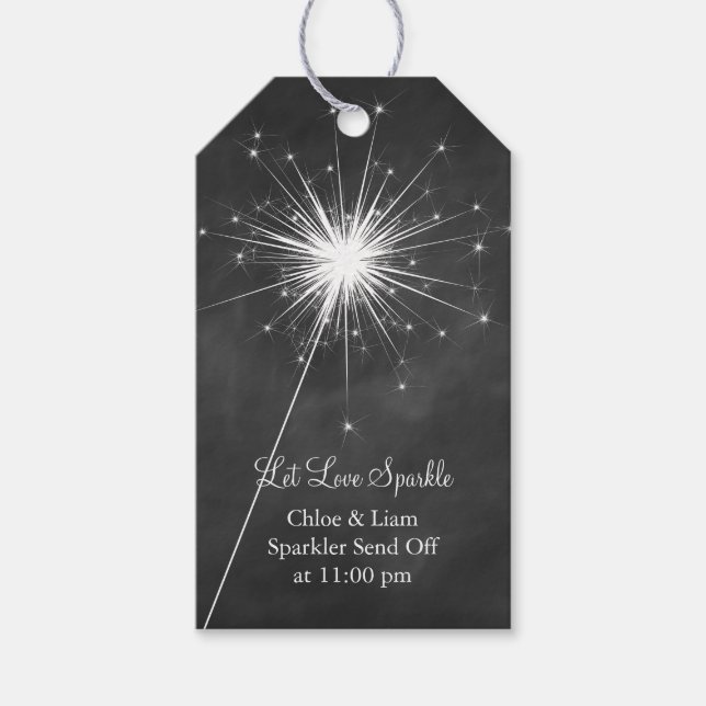 Étiquettes-cadeau Balise cadeau Love Sparkles - noir (Devant)