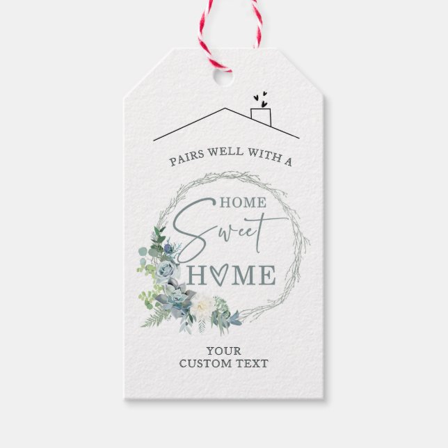 Étiquettes-cadeau Balise cadeau maison personnalisée pour les nouvea (Devant)
