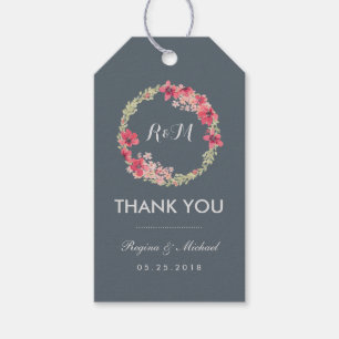 Étiquettes-cadeau Balise cadeau Mariage de Merci rose gris
