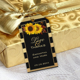 Étiquettes-cadeau Balise cadeau Mariage en or de tournesol