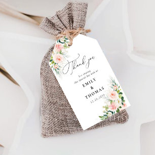 Étiquettes-cadeau Balise cadeau Mariage Ethereal Blush Rose Roses