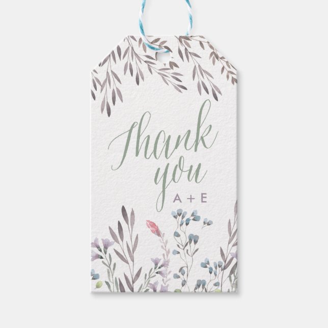 Étiquettes-cadeau Balise cadeau Mariage Merci Fleur sauvage (Devant)