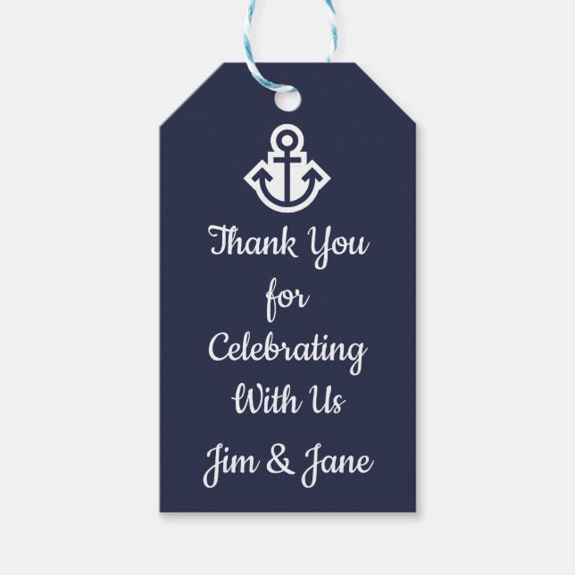Étiquettes-cadeau Balise cadeau Mariage Merci nautique (Devant)