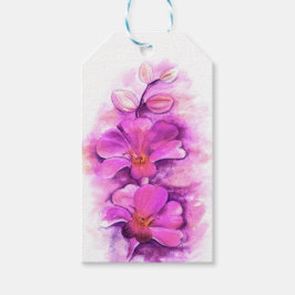Étiquettes-cadeau Balise cadeau mariage stylisée violet rose orchidé