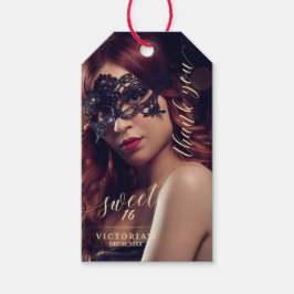 Étiquettes-cadeau Balise cadeau Masquerade Photo Sweet 16