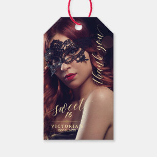 Étiquettes-cadeau Balise cadeau Masquerade Photo Sweet 16