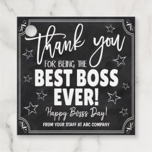 Étiquettes Cadeau Balise cadeau Meilleur Merci Boss