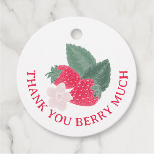 Étiquettes Cadeau Balise cadeau Merci Berry Many - Red Strawberry