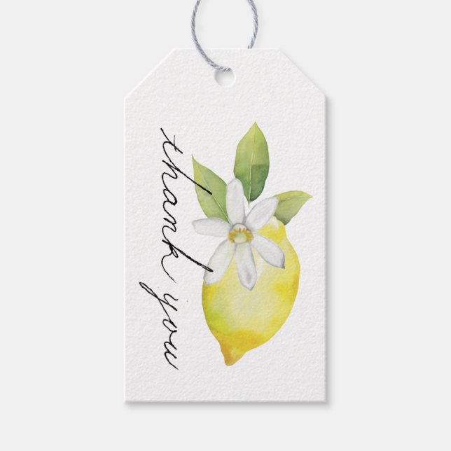 Étiquettes-cadeau Balise cadeau Merci citron (Devant)