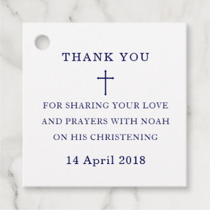 Étiquettes Cadeau Balise cadeau Merci Croix Bleue Marine