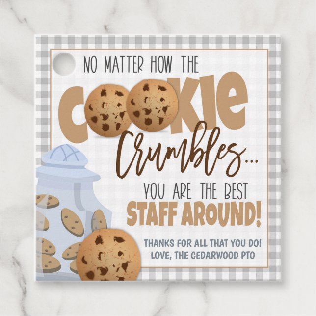 Étiquettes Cadeau Balise cadeau Merci de biscuits (Devant)