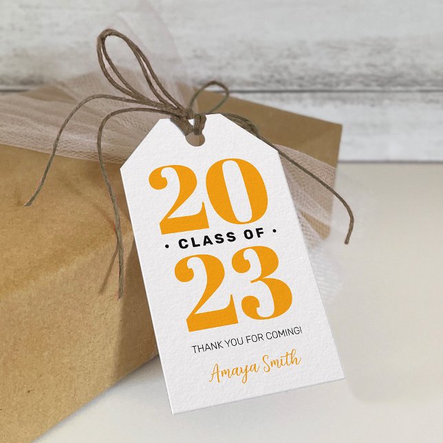Étiquettes-cadeau Balise cadeau Merci de graduation moderne simple (Créateur téléchargé)