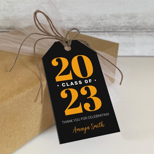 Étiquettes-cadeau Balise cadeau Merci de graduation moderne simple (Créateur téléchargé)