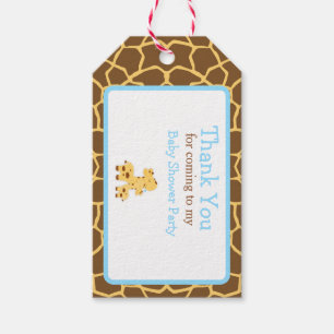Étiquettes-cadeau Balise Cadeau Merci de la Giraffe Bleue