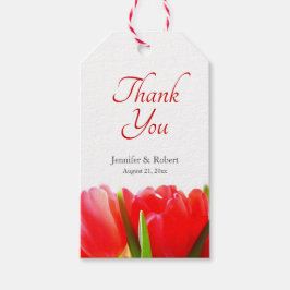 Étiquettes-cadeau Balise Cadeau Merci de Tulipes rouges